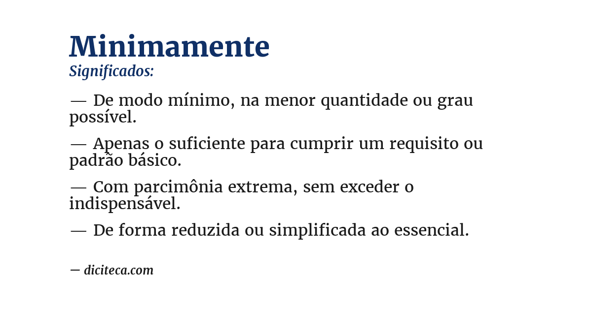 Significado de minimamente