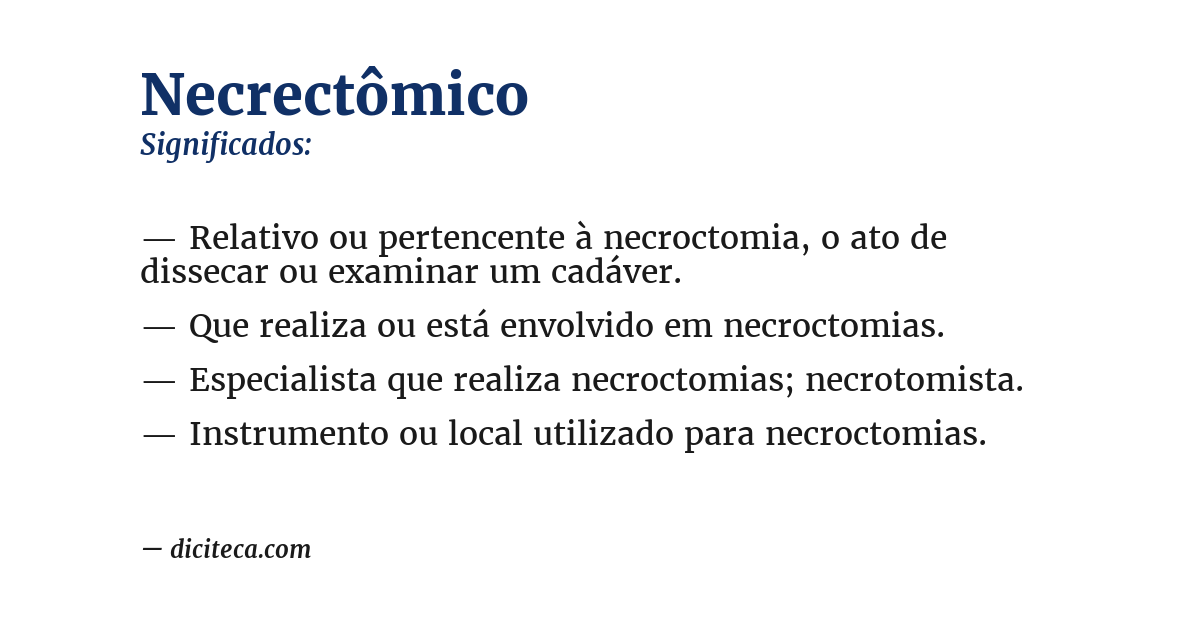 Significado de necrectômico