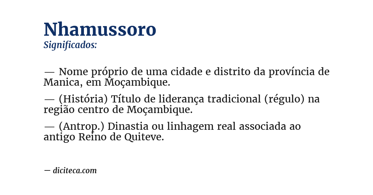 Significado de nhamussoro