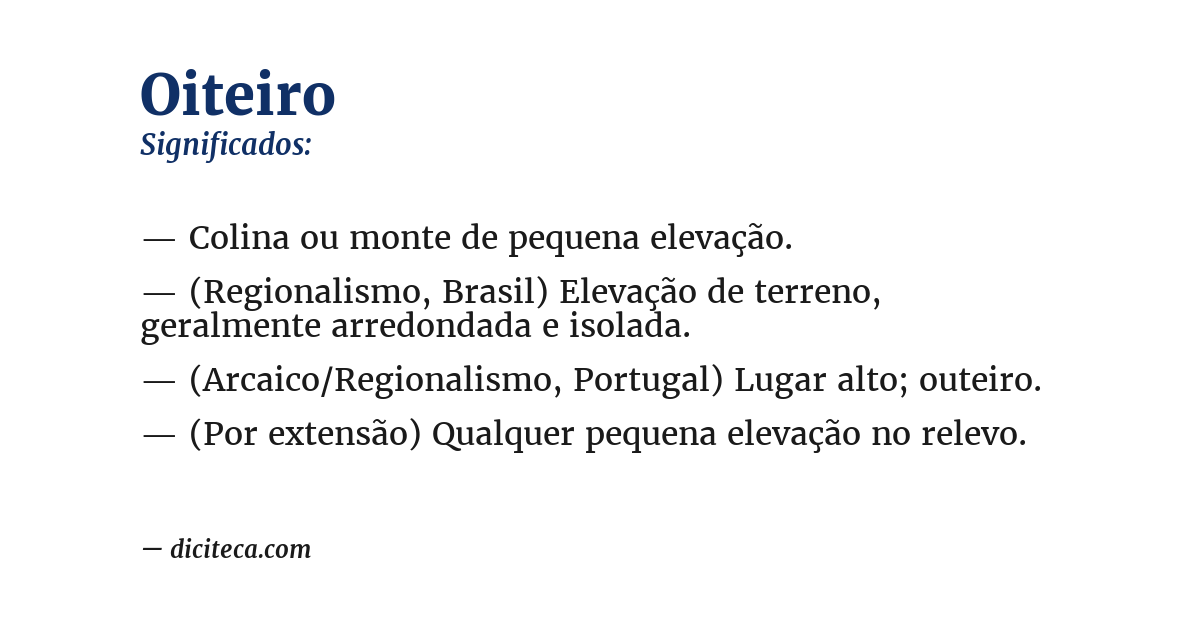 Significado de oiteiro