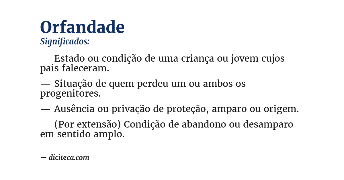 Significado de orfandade