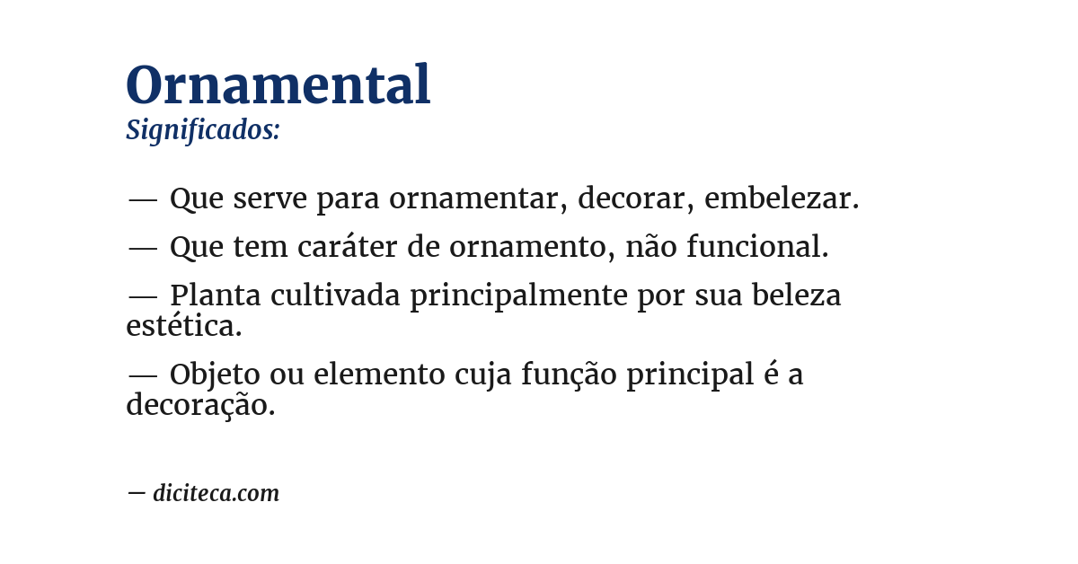Significado de ornamental