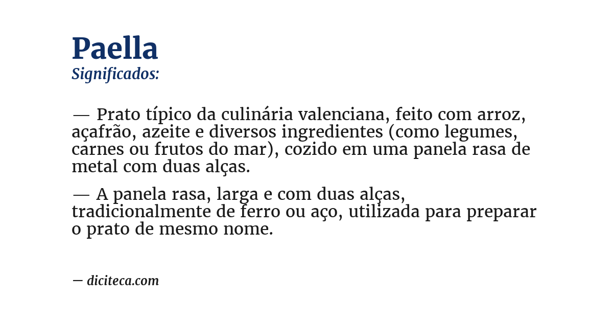 Significado de paella