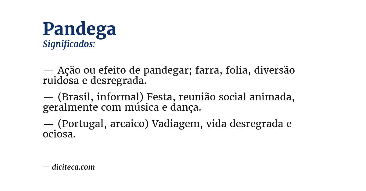 Significado de pandega
