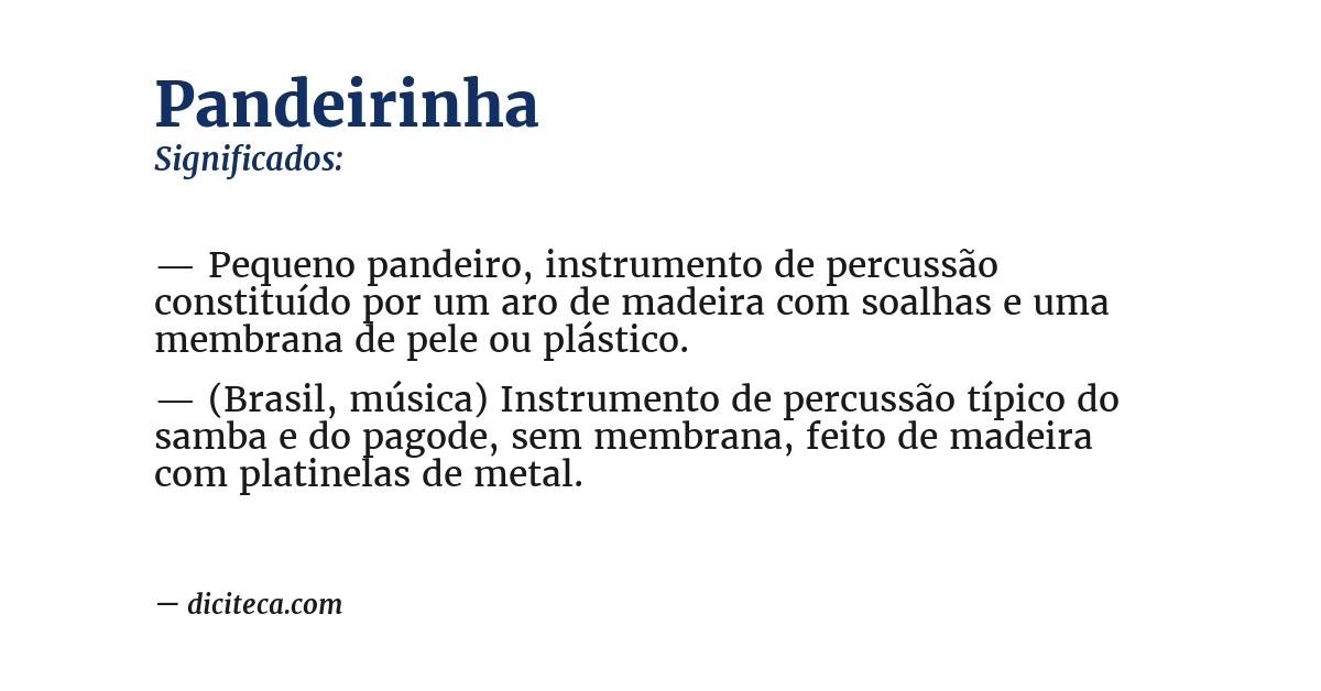 Significado de pandeirinha