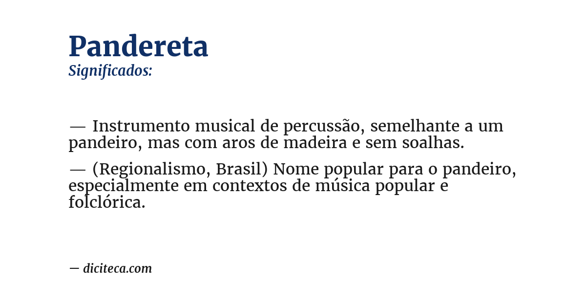 Significado de pandereta