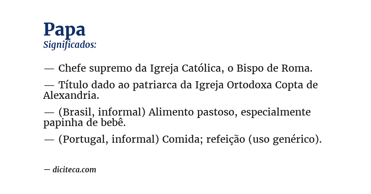 Significado de papa