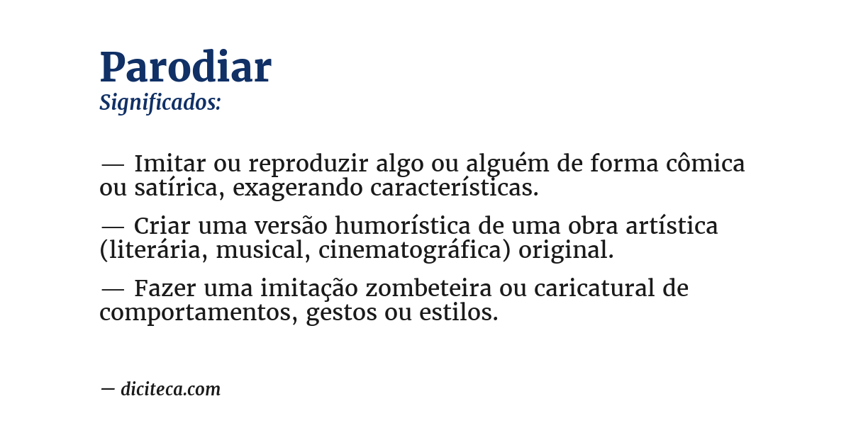 Significado de parodiar
