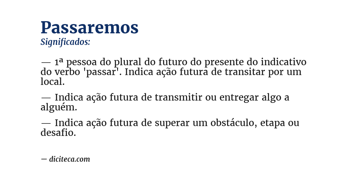 Significado de passaremos