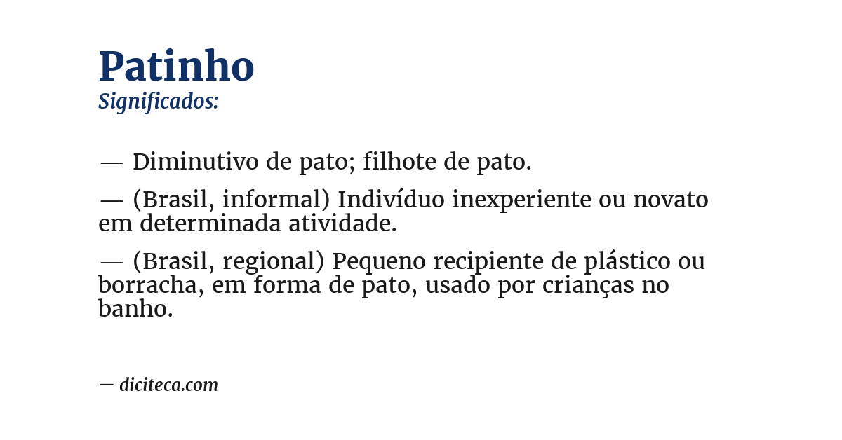 Significado de patinho