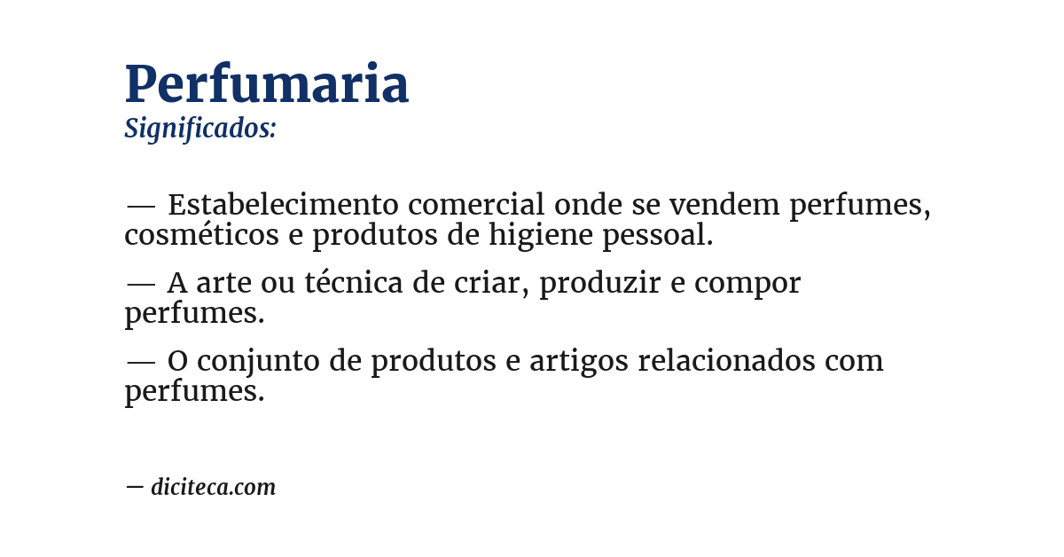 Significado de perfumaria