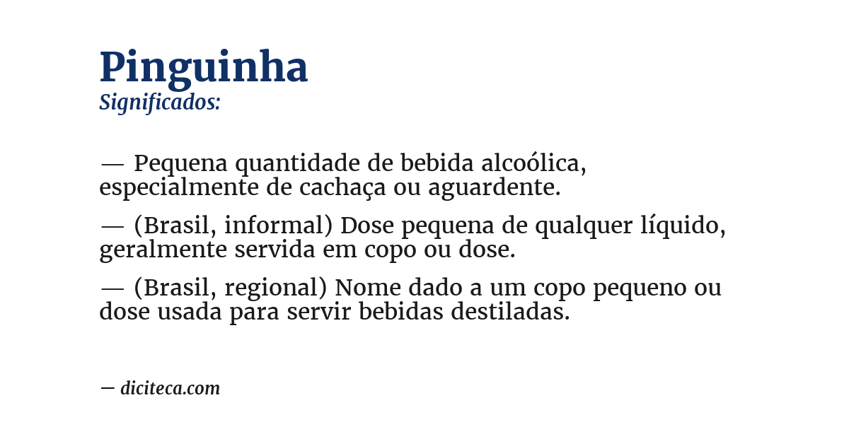Significado de pinguinha