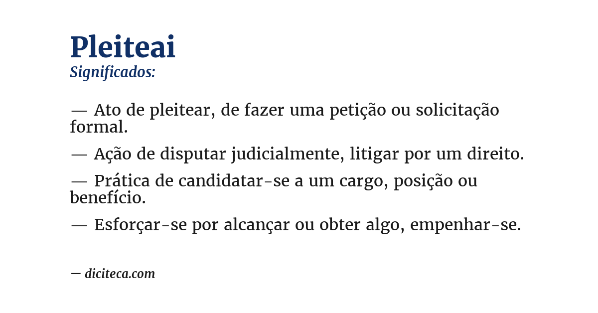 Significado de pleiteai