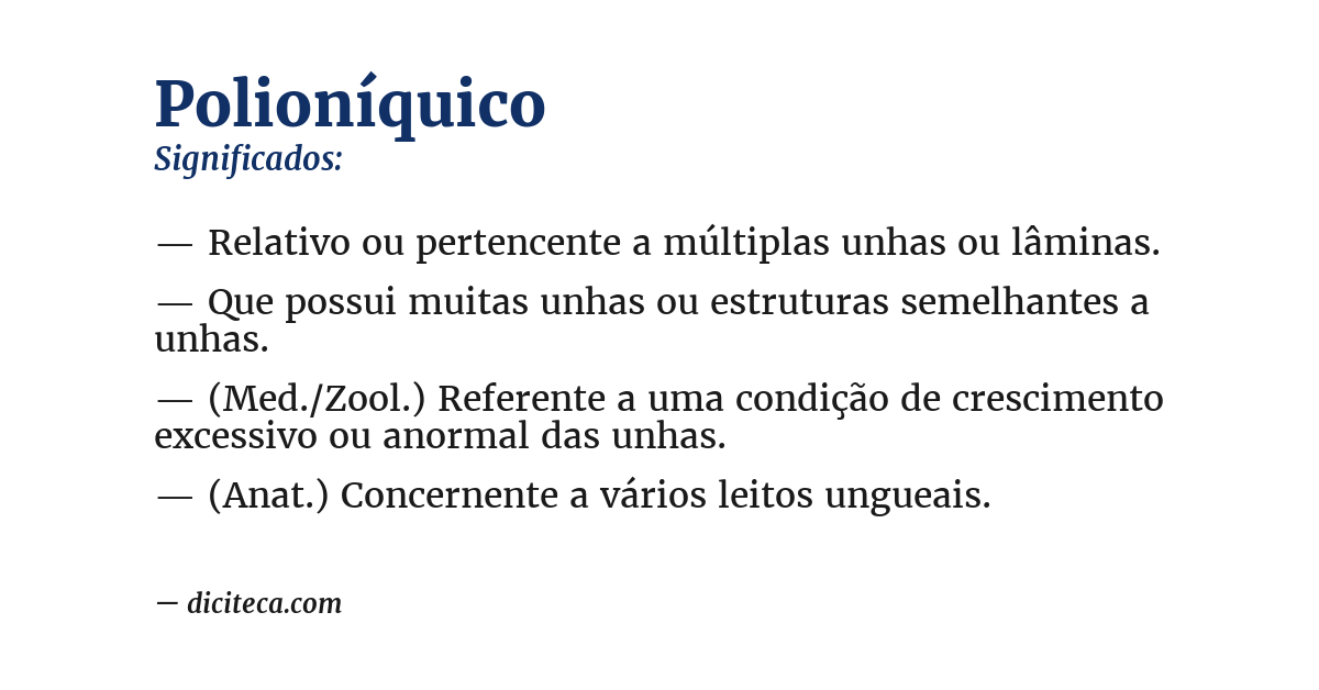 Significado de polioníquico