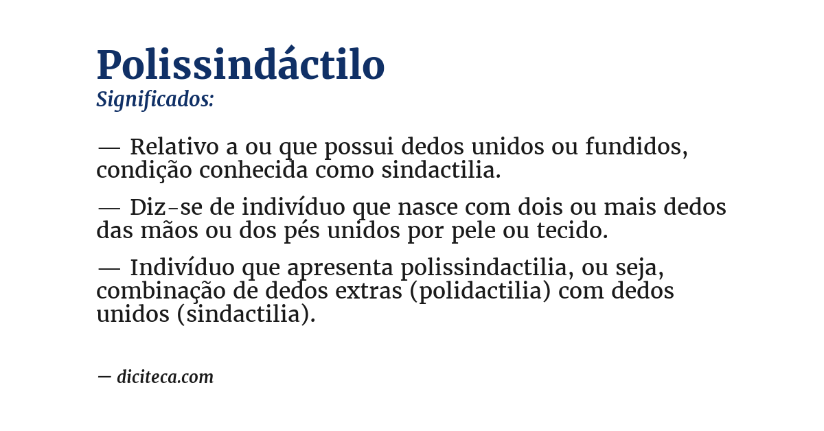 Significado de polissindáctilo