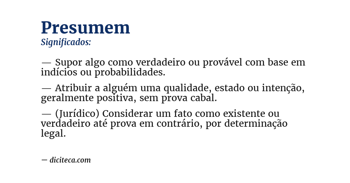 Significado de presumem