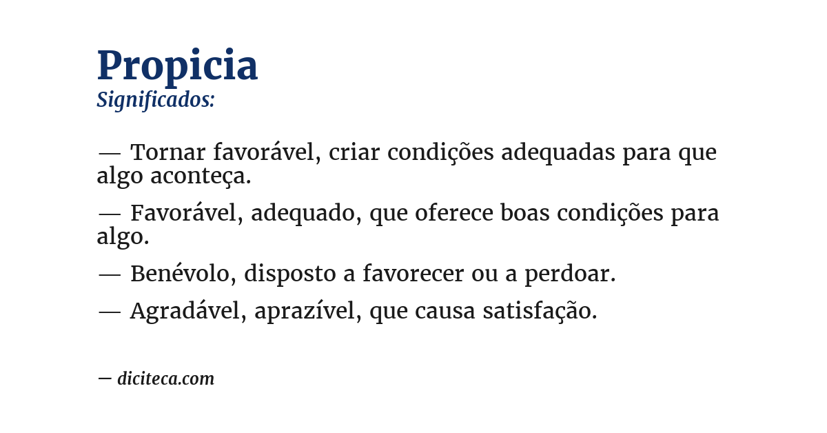 Significado de propicia