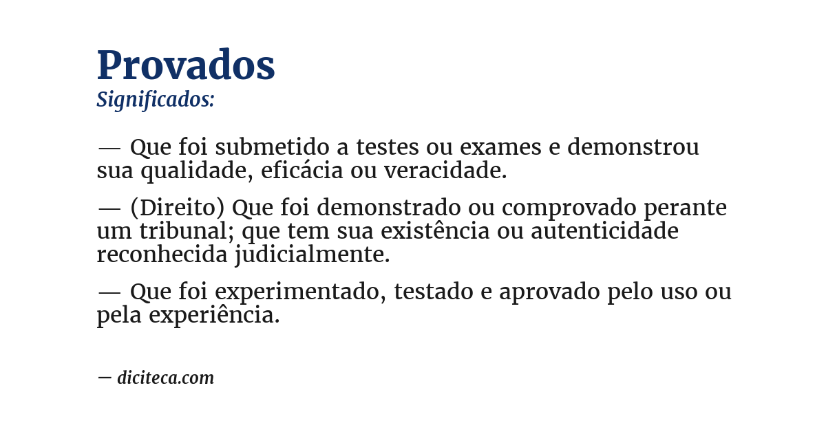 Significado de provados