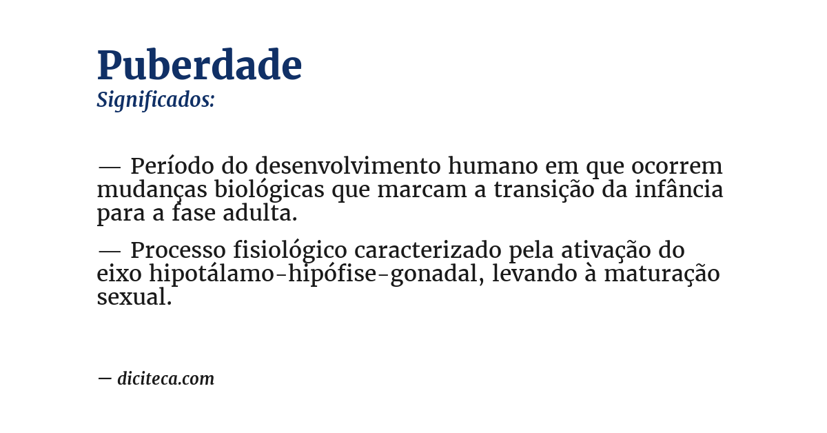 Significado de puberdade