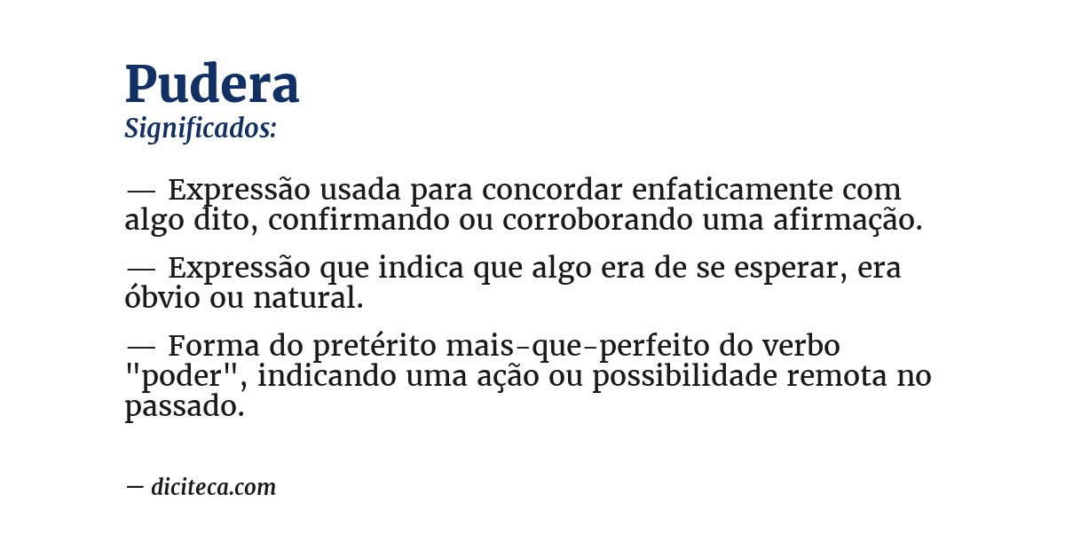 Significado de pudera