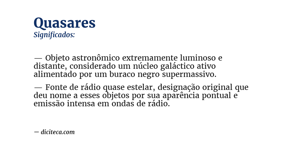 Significado de quasares