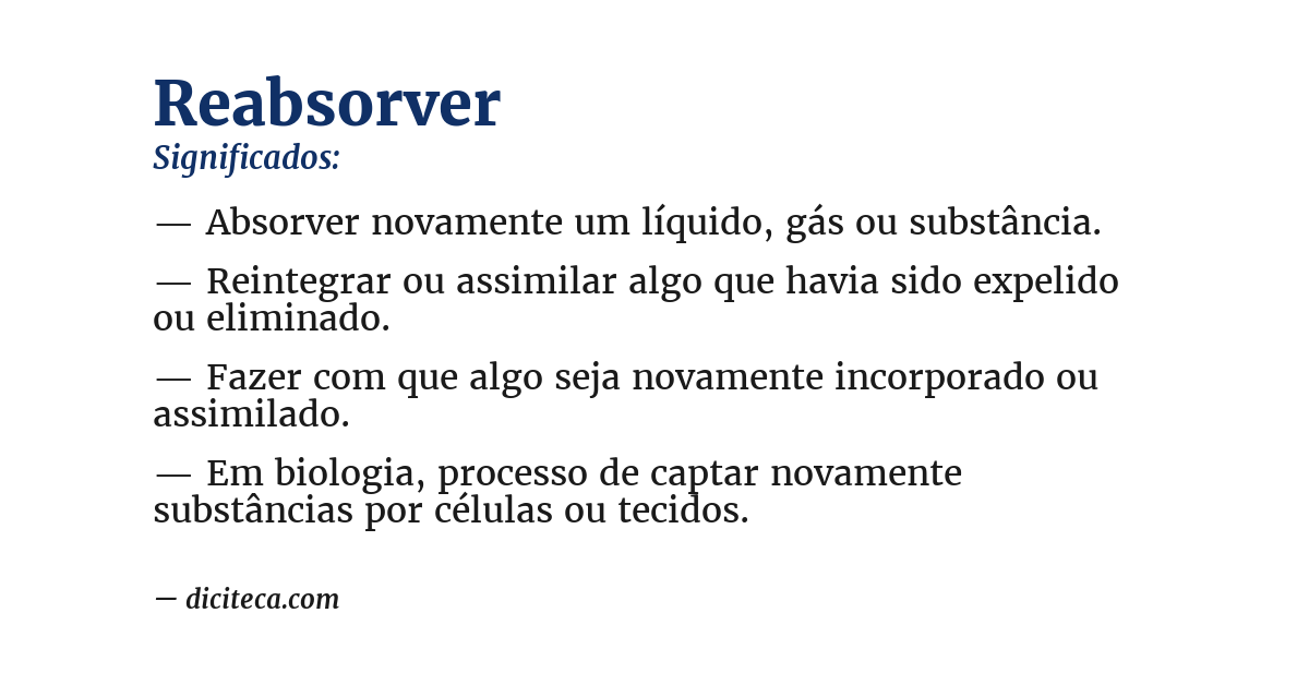 Significado de reabsorver