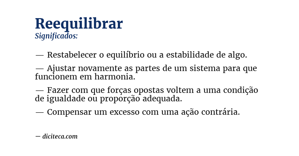 Significado de reequilibrar