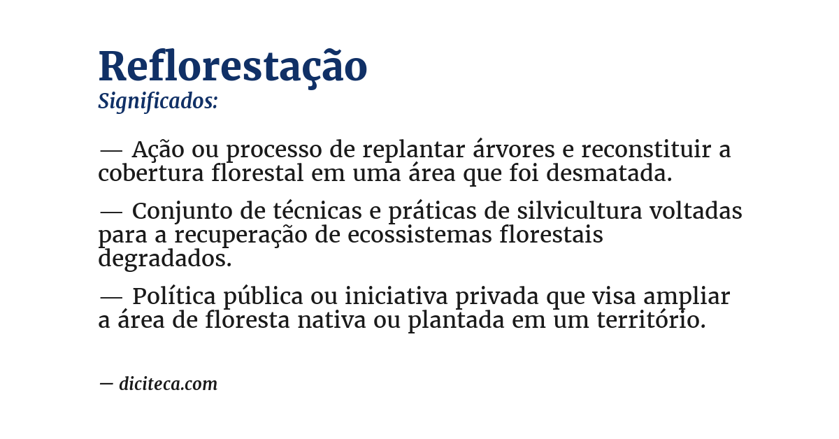 Significado de reflorestação