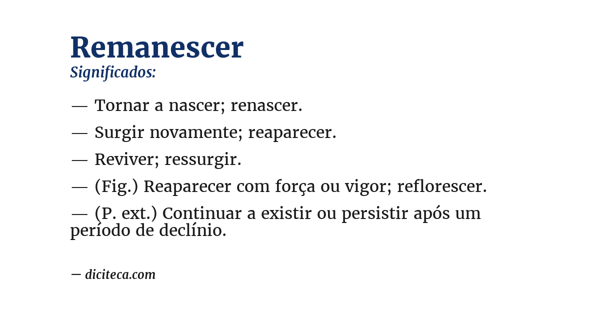 Significado de remanescer