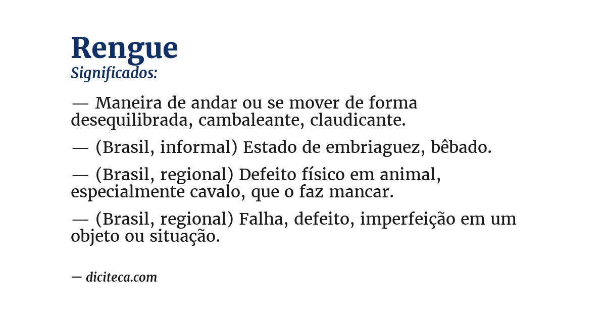 Significado de rengue