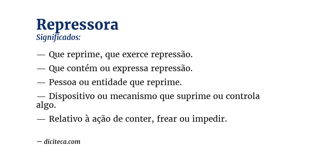 Significado de repressora