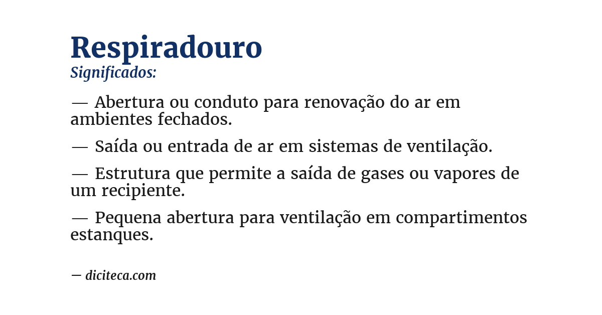 Significado de respiradouro