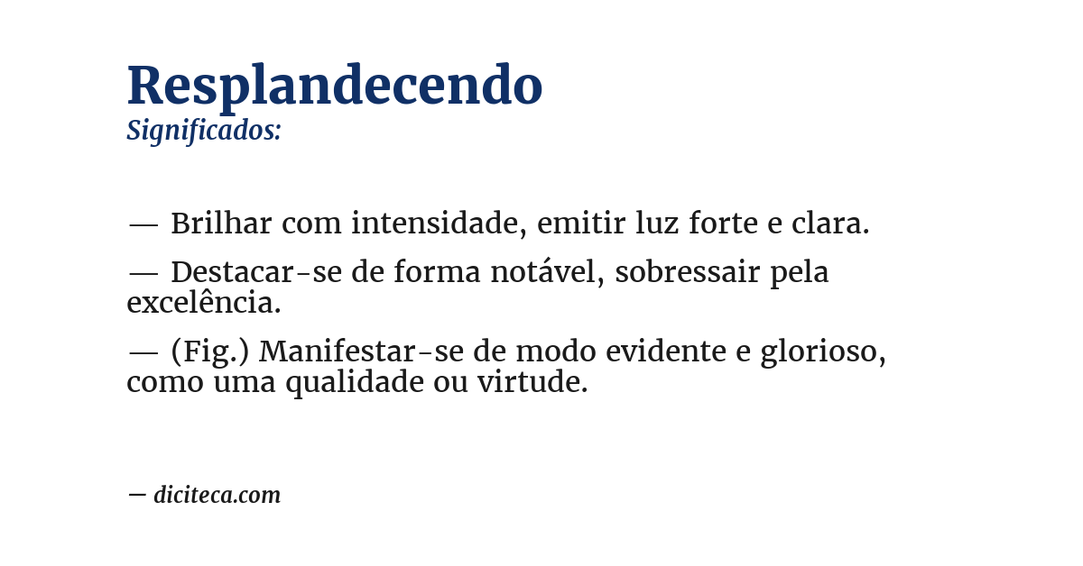 Significado de resplandecendo