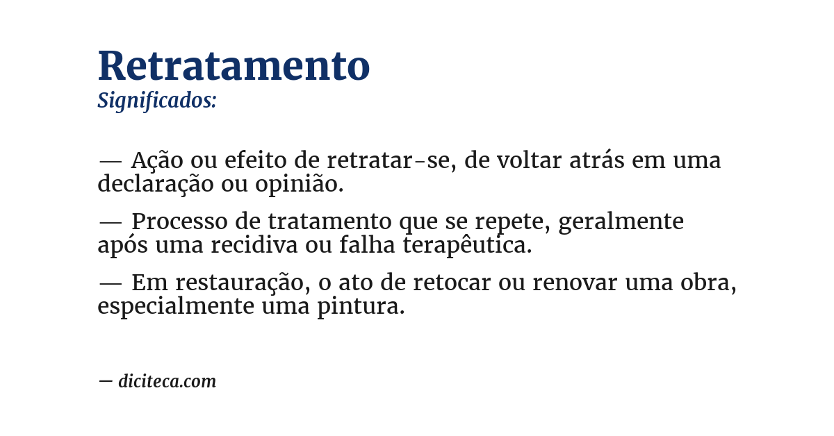 Significado de retratamento