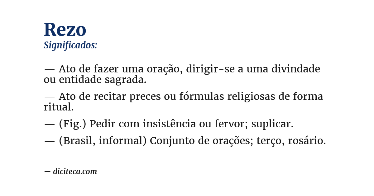 Significado de rezo