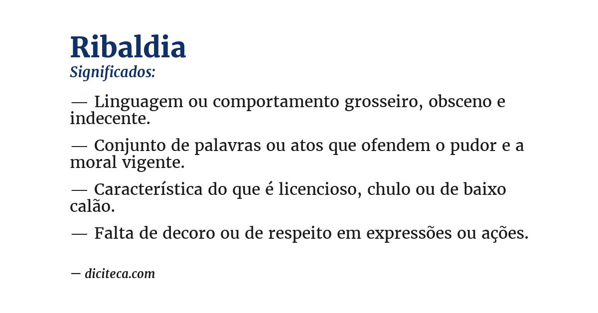 Significado de ribaldia