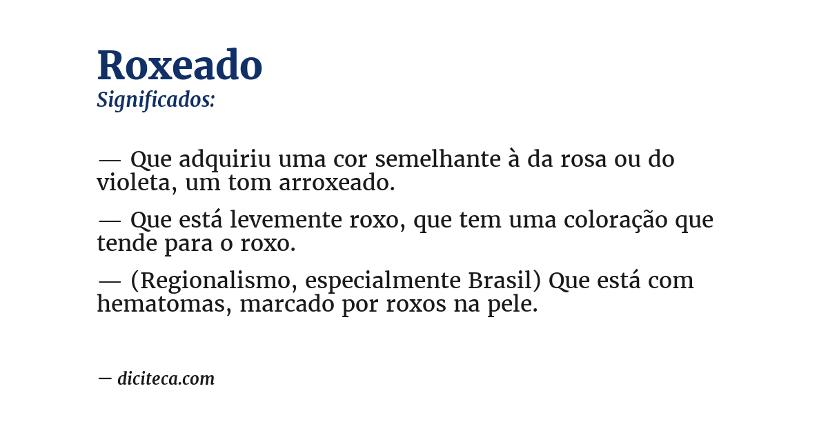 Significado de roxeado