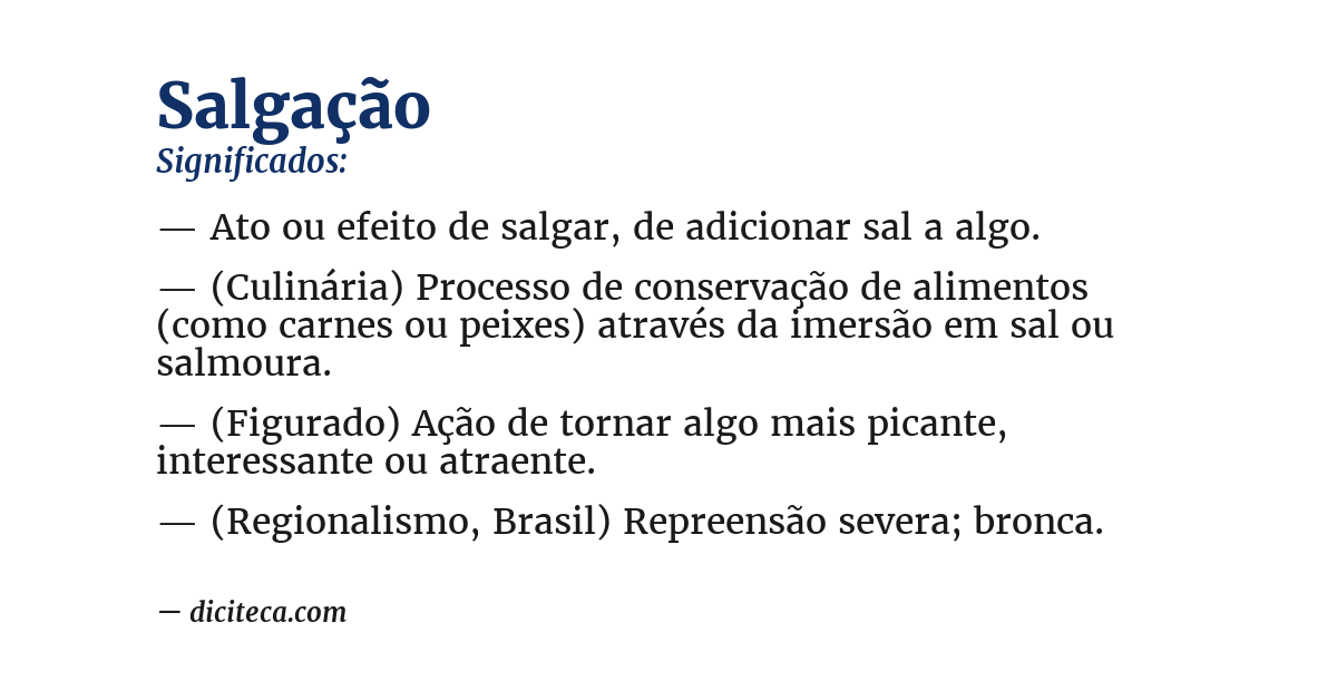 Significado de salgação