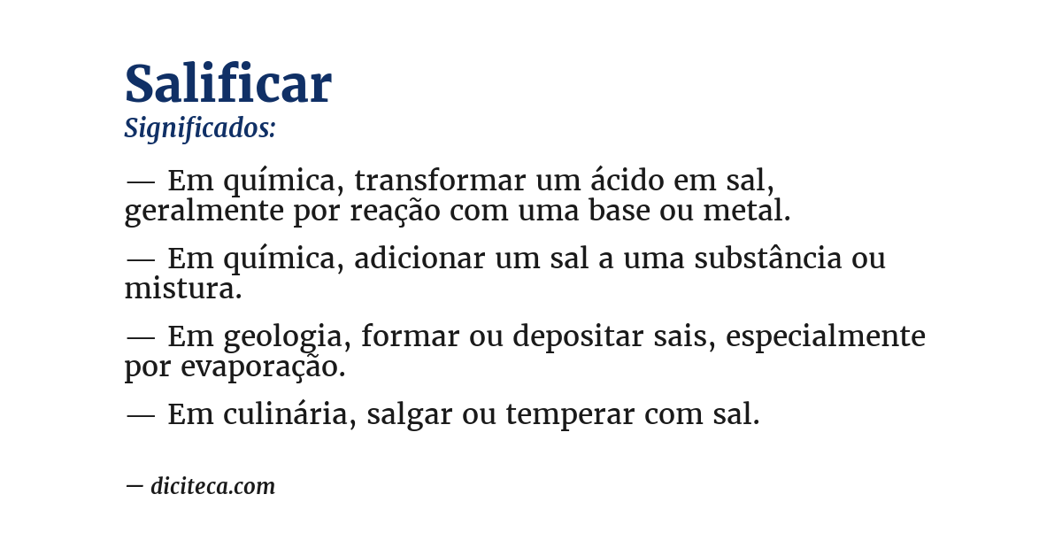 Significado de salificar