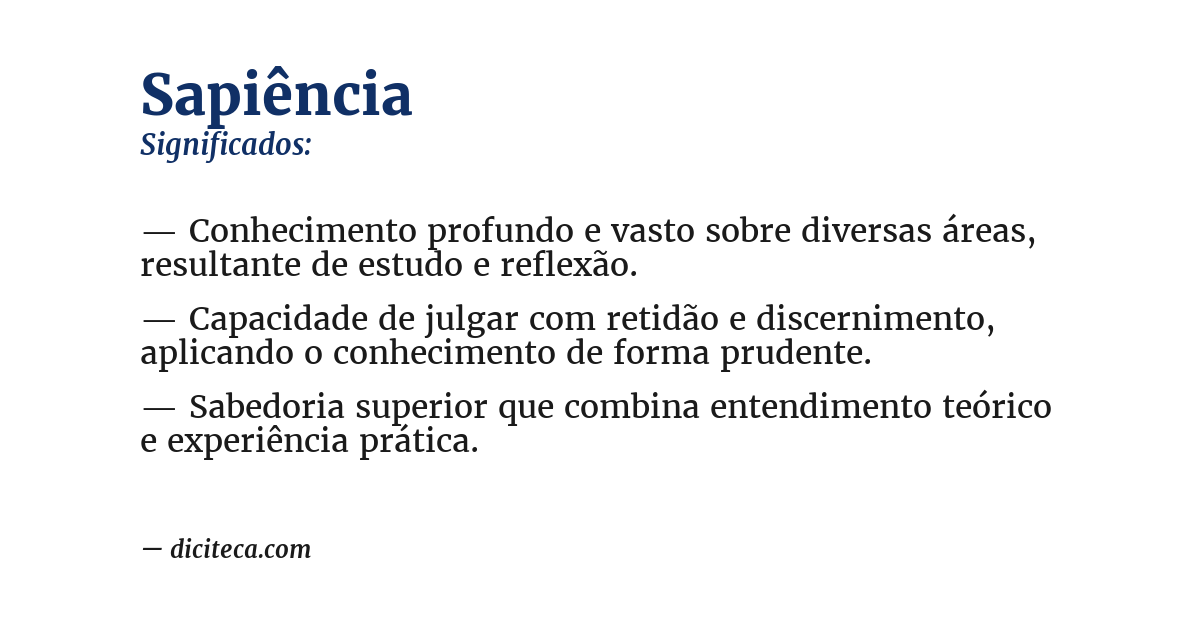 Significado de sapiência