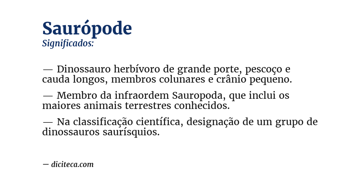 Significado de saurópode