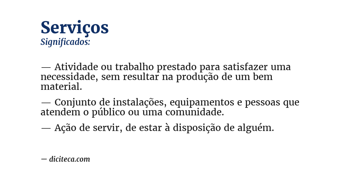 Significado de serviços