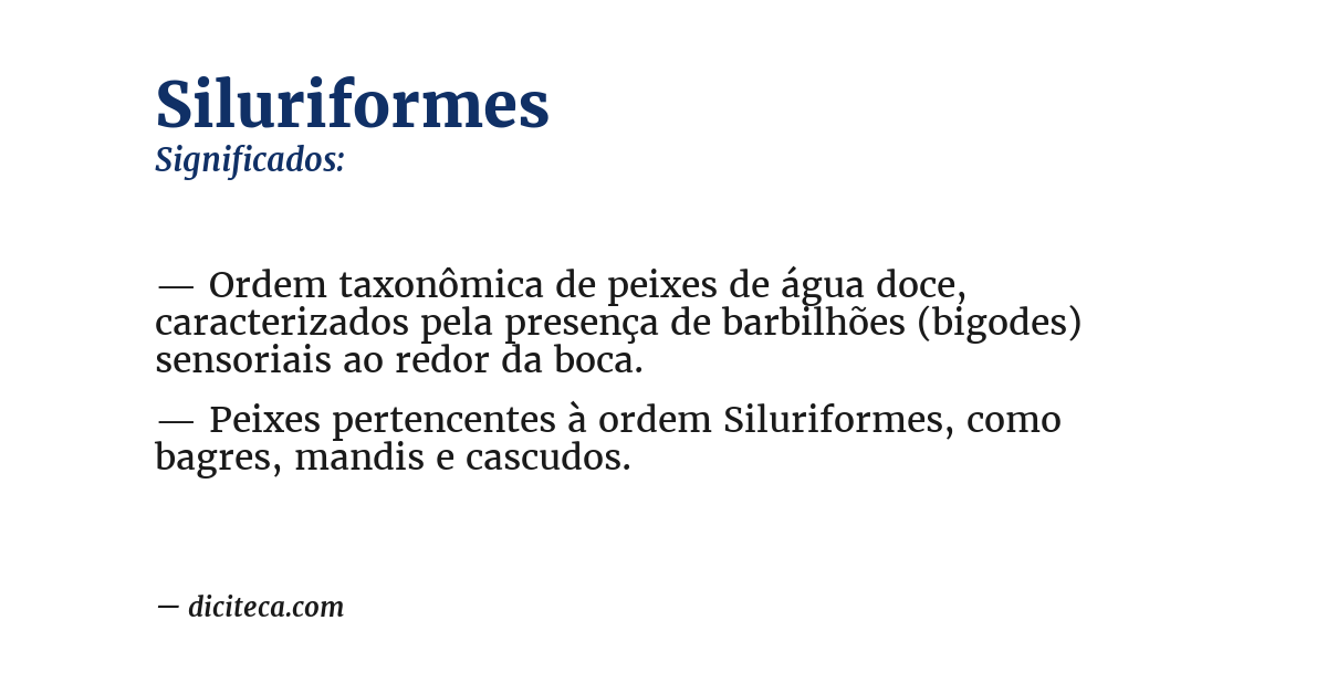 Significado de siluriformes