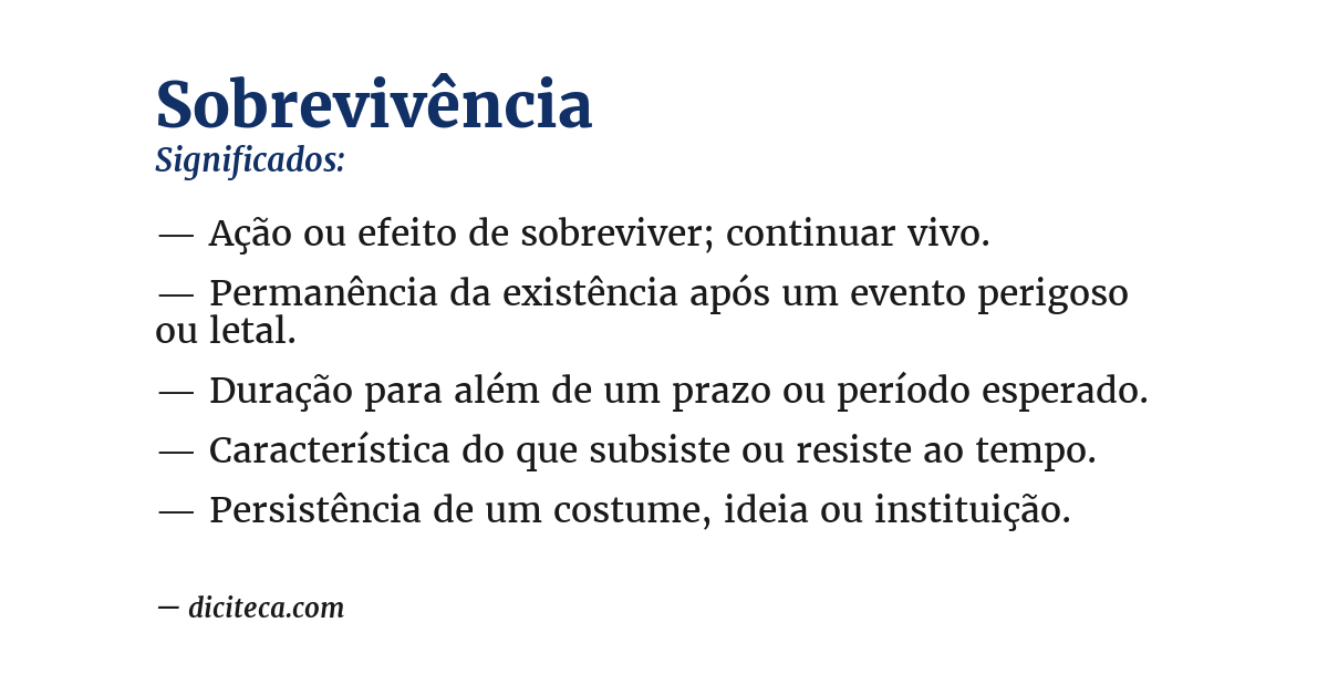 Significado de sobrevivência