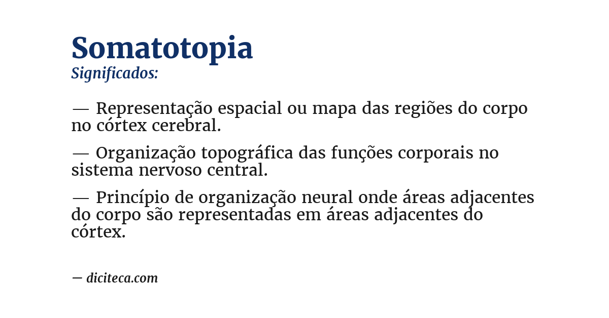 Significado de somatotopia