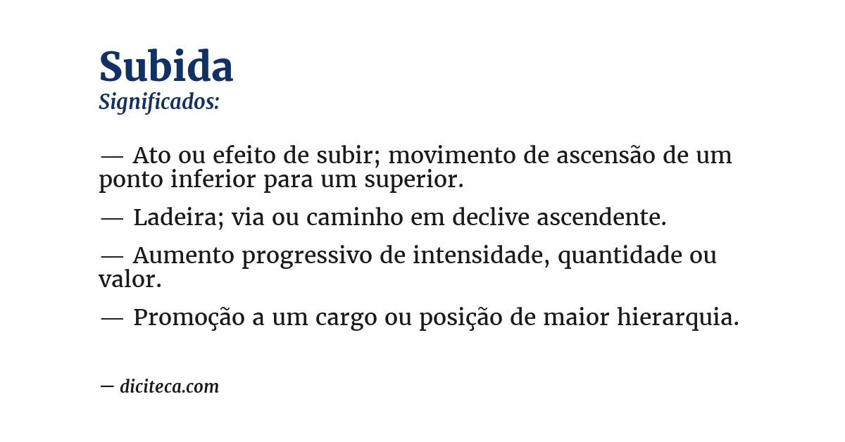 Significado de subida