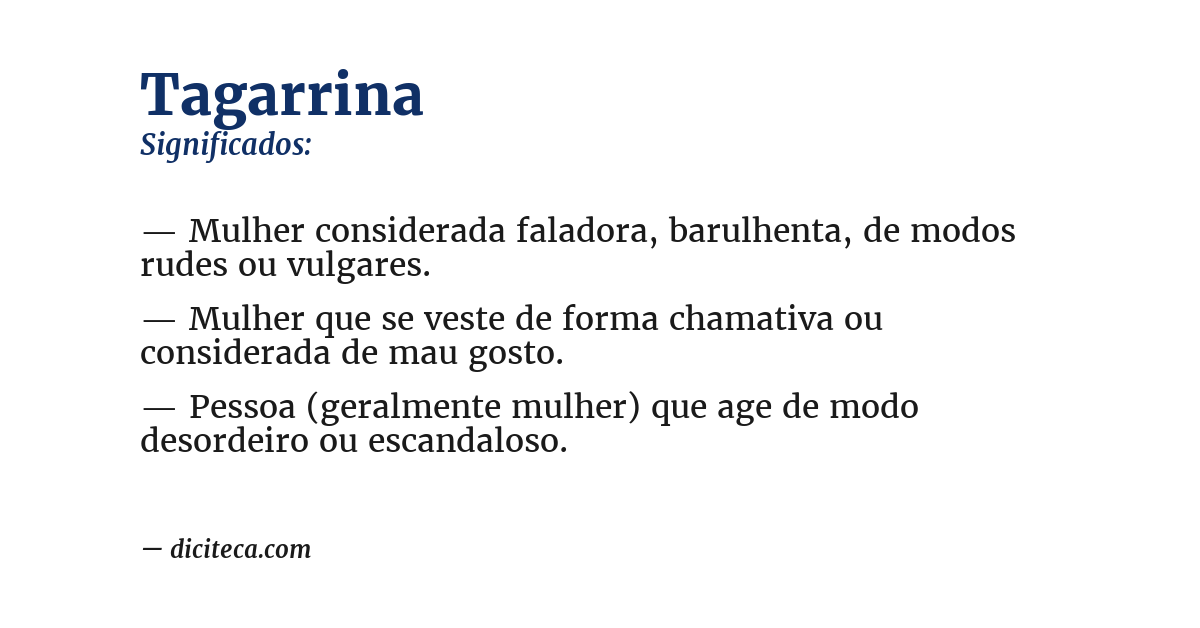 Significado de tagarrina
