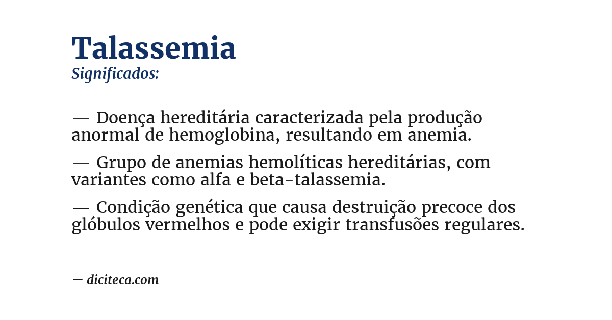 Significado de talassemia