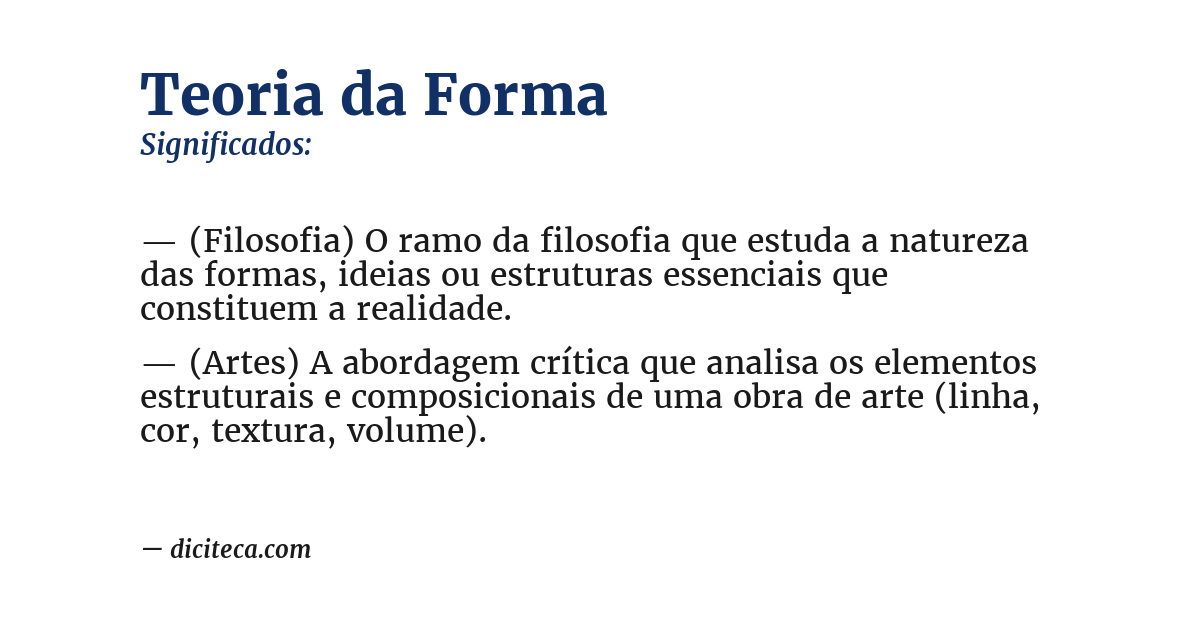 Significado de teoria da forma
