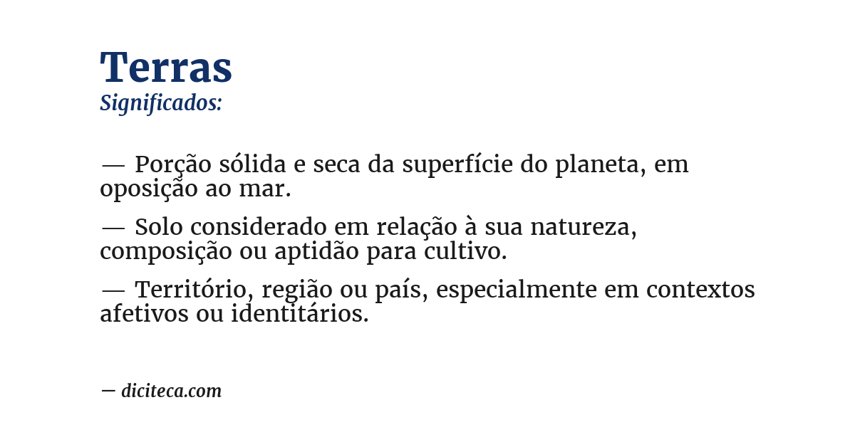 Significado de terras